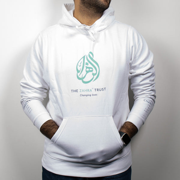 The Zahra Trust charity hoodie in white